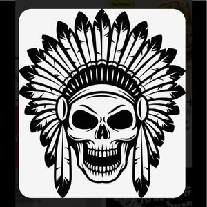 Indian Skull Headdress Large Vinyl Decal